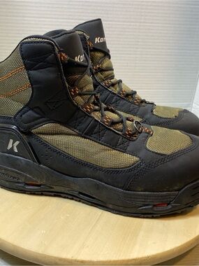 Korkers Greenback Wading Boots Men’s 9 Kling On Rubber Soles FB4810 Fly Fishing